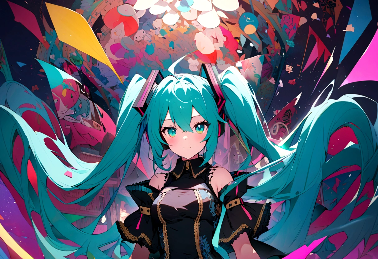 (((Obra maestra, hatsune miku, vocaloid, Super detailed、デジタルの檻