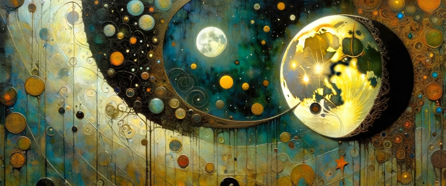 the moon, Artwork inspired by Dave Mckean, intricate details, oil painted
