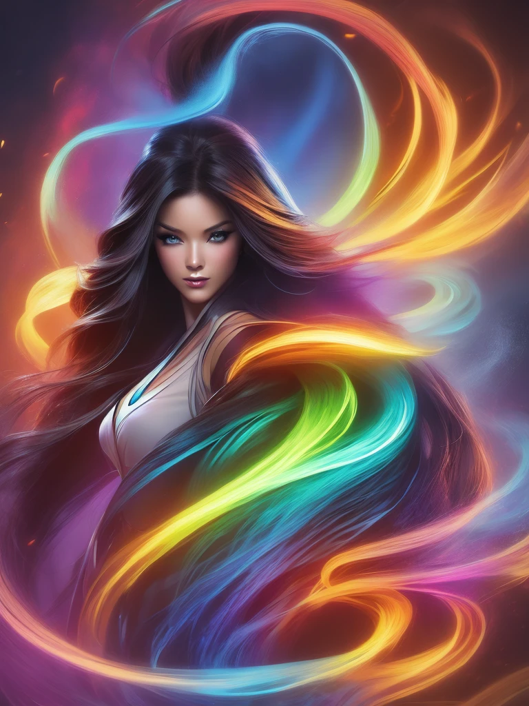 Drawing of a woman with long, colorful hair. Beautiful digital illustrations. Stunning digital art. Gorgeous digital art. A beautiful artistic illustration. Beautiful digital artwork. Complex digital painting. Very beautiful digital art. Vibrant digital paintings. Beautiful gorgeous digital art. Psychedelic flowing hair. Colorful numbers. Inspiring digital artwork. Stylized digital art.