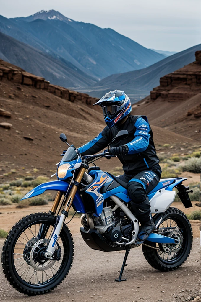 Enduro motorcycle chlor blue black