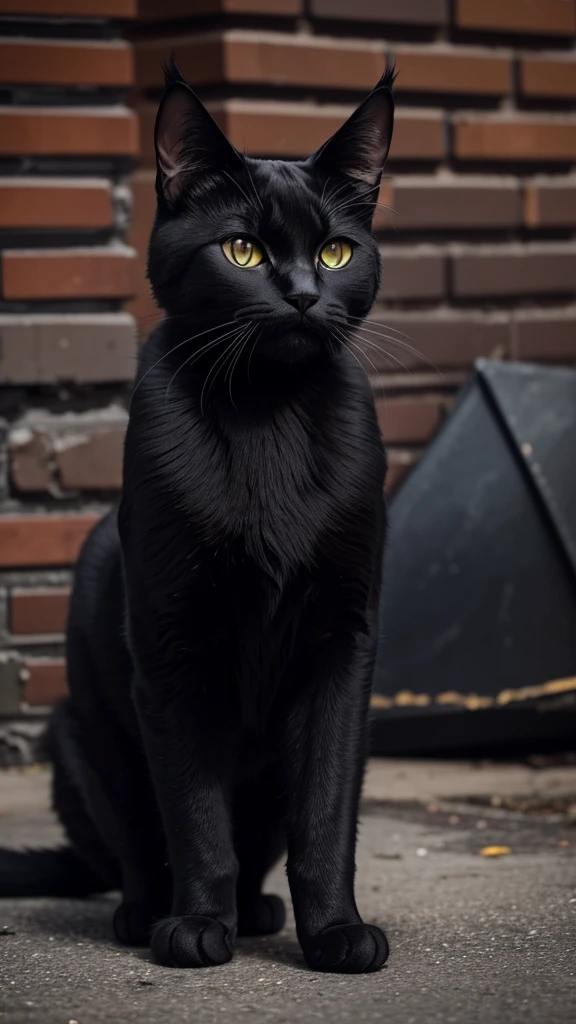Certainly! Here is an English prompt for creating an AI-generated image with the specified details:
“Create a high-resolution image of a black cat with detailed fur. The background should depict an urban decay scene.”
If you need more specific instructions or details to be included, please let me know!