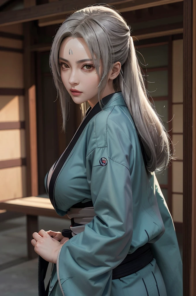 Girl with long hair and gray dress sitting on bench, Tifa Lockhart white hair, from the girl front, exquisite details. Girl Front, Full Body Immortal, Katana Zero Video Game Characters, Momojiki Otsuki, Yunling, Kantai Collection Style, Tifa Lohat Portrait, Shikamimi, inspired by Fang Zhou