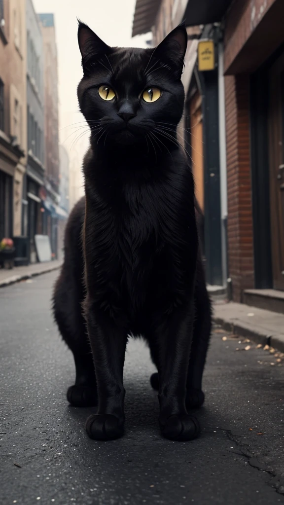 Certainly! Here is an English prompt for creating an AI-generated image with the specified details:
“Create a high-resolution image of a black cat with detailed fur. The background should depict an urban decay scene.”
If you need more specific instructions or details to be included, please let me know!