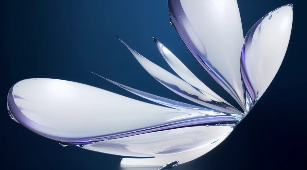 (8K,best quality,photo,ultrahigh-res,High detail RAW color photo professional photograph,:1.1), A sophisticated piece of modern art featuring a reflective glass surface with golden tones. The metallic sheen, organic shapes, and high contrast create an alluring and minimalistic design with fluid and textured elements. An abstract and cosmic composition with fluid art, transparent bubbles, and swirling patterns in shades of blue and purple. The high-key lighting, soft focus, and macro photography highlight the intricate details of the glassy liquid texture.
