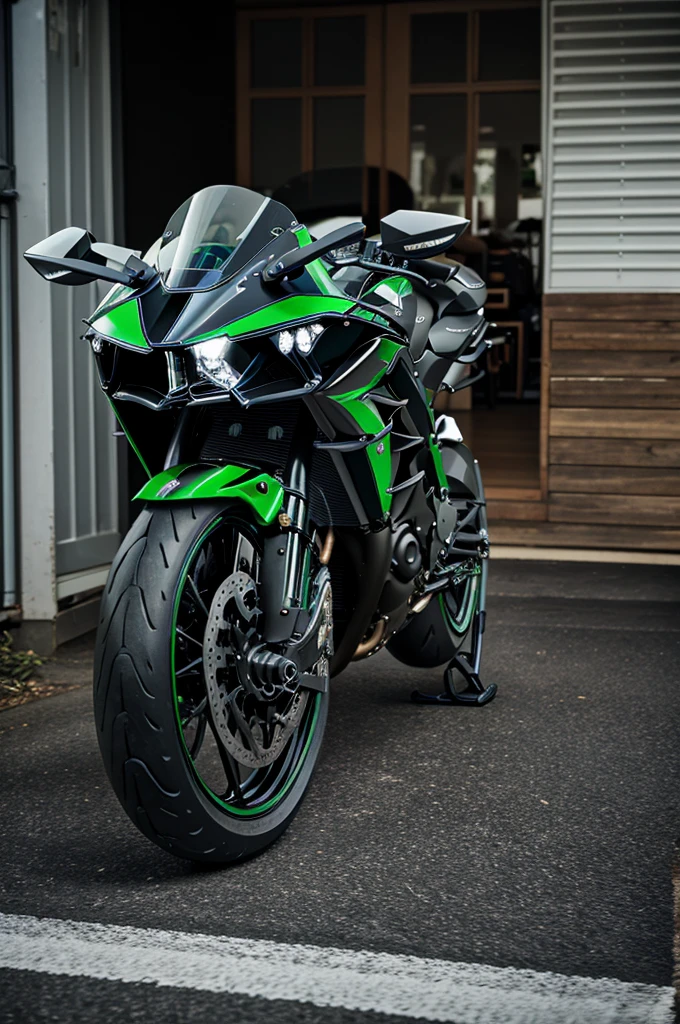 Ate poor boy kawasaki ninja h2r infront of his basic home