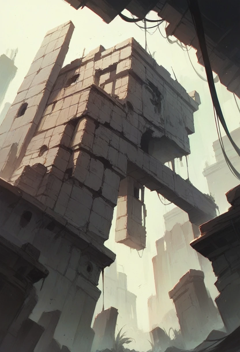 an old city with ruins where there is a large border dome around it you see it from the side