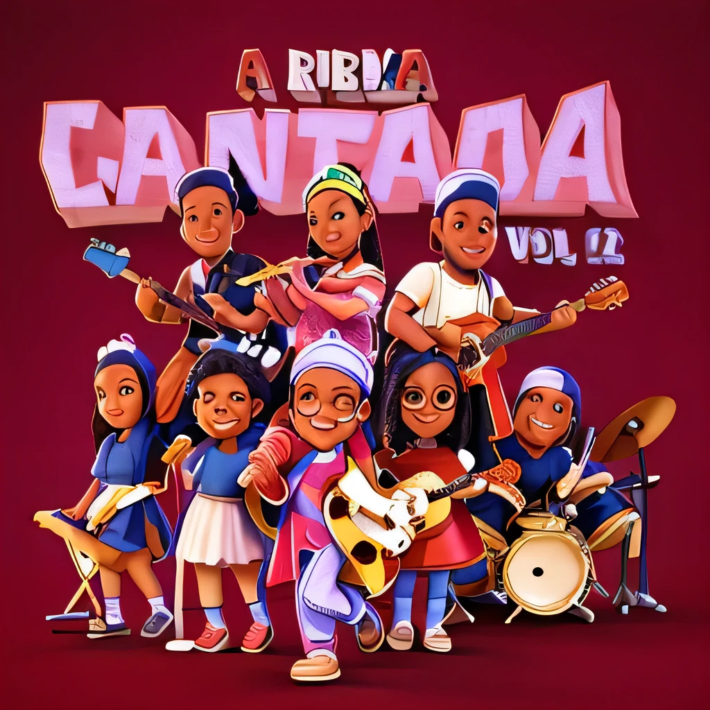Banda musical, 3D style, fullcolor