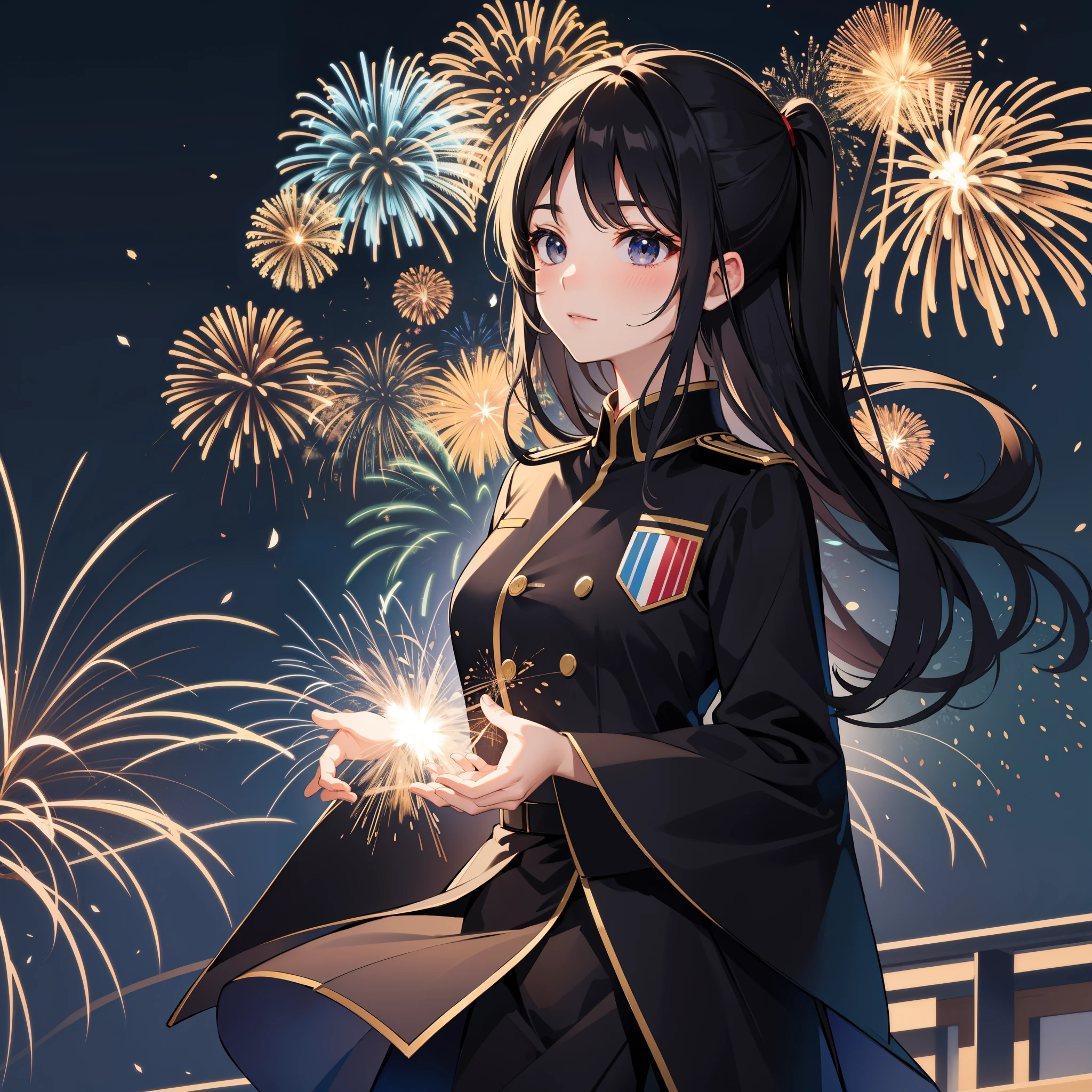 Stock Illustration、Black Background、uniform、Fireworks pattern