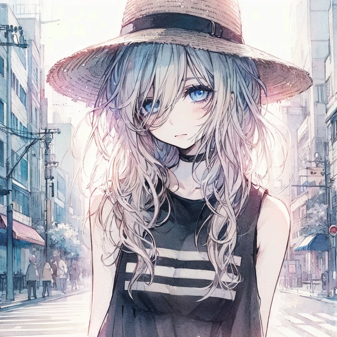 Official art using high-quality hand-drawn watercolor sketch techniques. (best quality,4k,8k,highres,masterpiece:1.2),ultra-detailed,beautiful detailed eyes,A girl with beautiful eyes, everyone, beautiful anime girl, cute anime girl, smooth anime art, anime style, elegant colors, soft lighting, delicate beautiful wet eyes, very coquettish, (beautiful large breast:1.2), (correct hands:1.2),