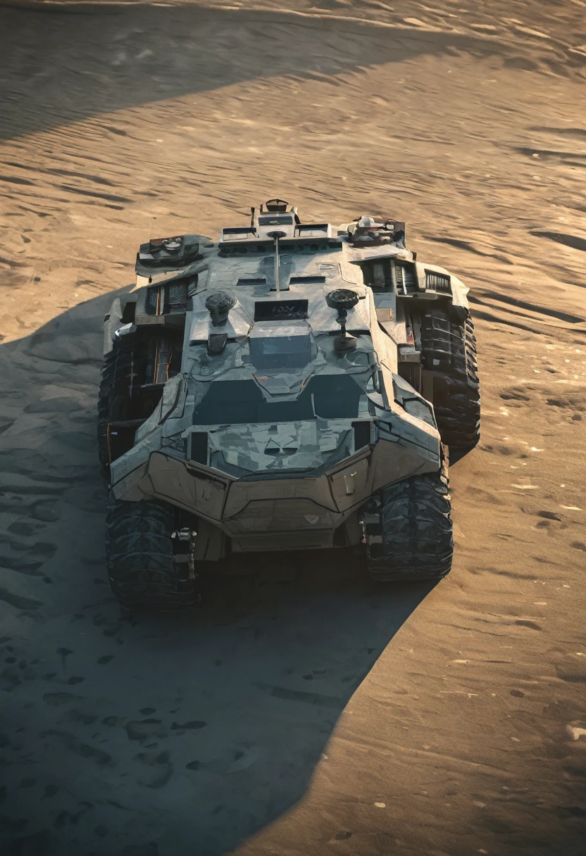 One Epic Cinematic shot of Futuristic Advanced Military Vehicle, extremely detailed, 8k UHD  (masterpiece:1.2) (photorealistic:1.2) (best quality) (intricate) (8k) (HDR) (cinematic lighting) (sharp focus)