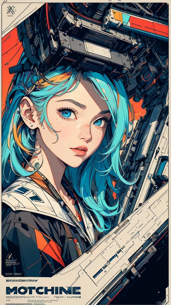 (((masterpiece, highest quality))),(((solo:1.2))),(((1girl:1.2))),32k wallpaper, very detailed, poster, vintage science fiction,(((((geometric cinematic movie poster))))), (bauhaus), shape,(((abstract))),(mid century modern),movie poster,(((((portfolio))))),(((((Close-up))))),(((((bust up))))),((((more various angle)))),(((highlight))),Vast landscape,((((heterochromia)))),(((complete. detailed face))),(((Extremely talented))),(((most complecated machine))),((Overall colorfully))(((text))),(((typography))),(((sentence))),(((Label))),(detailed movie poster),(((((most complicated machine))))),(((genius mechanic))),