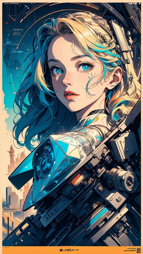(((masterpiece, highest quality))),(((solo:1.2))),(((1girl:1.2))),32k wallpaper, very detailed, poster, vintage science fiction,(((((geometric cinematic movie poster))))), (bauhaus), shape,(((abstract))),(mid century modern),movie poster,(((((portfolio))))),(((((Close-up))))),(((((bust up))))),((((more various angle)))),(((highlight))),Vast landscape,((((heterochromia)))),(((complete. detailed face))),(((Extremely talented))),(((most complecated machine))),((Overall colorfully))(((text))),(((typography))),(((sentence))),(((Label))),(detailed movie poster),(((((most complicated machine))))),(((genius mechanic))),