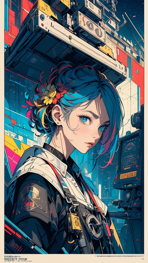 (((masterpiece, highest quality))),(((solo:1.2))),(((1girl:1.2))),32k wallpaper, very detailed, poster, vintage science fiction,(((((geometric cinematic movie poster))))), (bauhaus), shape,(((abstract))),(mid century modern),movie poster,(((((portfolio))))),(((((Close-up))))),(((((bust up))))),((((more various angle)))),(((highlight))),Vast landscape,((((heterochromia)))),(((complete. detailed face))),(((Extremely talented))),(((most complecated machine))),((Overall colorfully))(((text))),(((typography))),(((sentence))),(((Label))),(detailed movie poster),(((((most complicated machine))))),(((genius mechanic))),