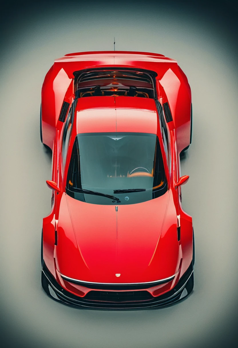 Red sports car, photo taken directly from the front of car, phone wallpaper, masterpiece quality, cinematic photography