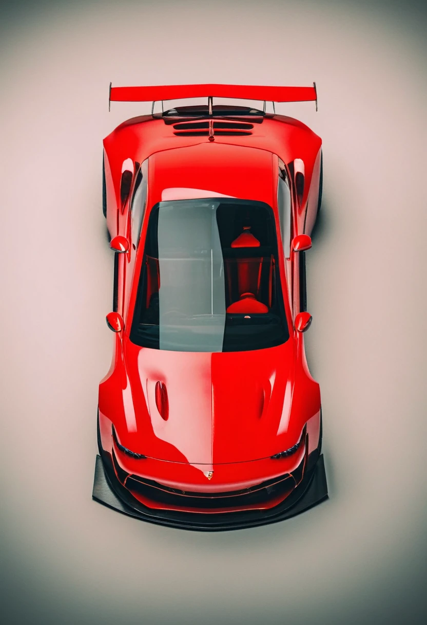 Red sports car, photo taken directly from the front of car, phone wallpaper, masterpiece quality, cinematic photography