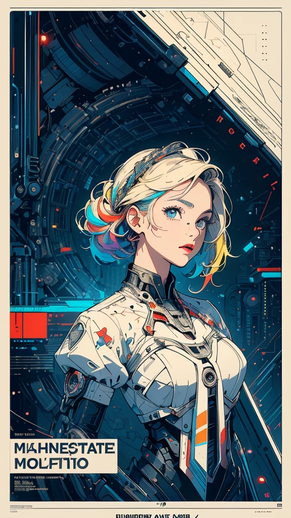 (((masterpiece, highest quality))),(((solo:1.2))),(((1girl:1.2))),32k wallpaper, very detailed, poster, vintage science fiction,(((((geometric cinematic movie poster))))), (bauhaus), shape,(((abstract))),(mid century modern),movie poster,(((((portfolio))))),(((((Close-up))))),(((((bust up))))),((((more various angle)))),(((highlight))),Vast landscape,((((heterochromia)))),(((complete. detailed face))),(((Extremely talented))),(((most complecated machine))),((Overall colorfully))(((text))),(((typography))),(((sentence))),(((Label))),(detailed movie poster),(((((most complicated machine))))),(((genius mechanic))),