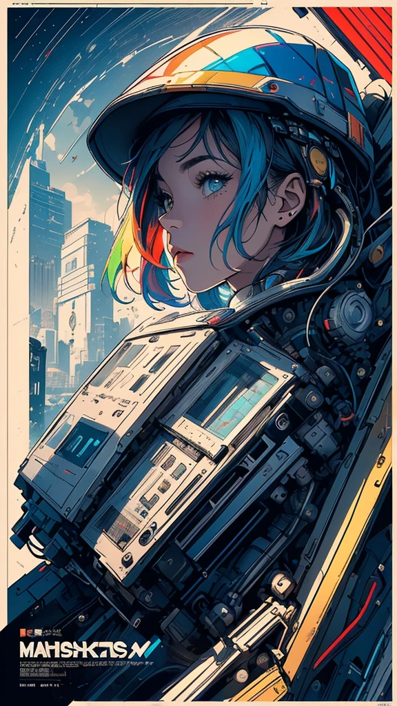 (((masterpiece, highest quality))),(((solo:1.2))),(((1girl:1.2))),32k wallpaper, very detailed, poster, vintage science fiction,(((((geometric cinematic movie poster))))), (bauhaus), shape,(((abstract))),(mid century modern),movie poster,(((((portfolio))))),(((((Close-up))))),(((((bust up))))),((((more various angle)))),(((highlight))),Vast landscape,((((heterochromia)))),(((complete. detailed face))),(((Extremely talented))),(((most complecated machine))),((Overall colorfully))(((text))),(((typography))),(((sentence))),(((Label))),(detailed movie poster),(((((most complicated machine))))),(((genius mechanic))),