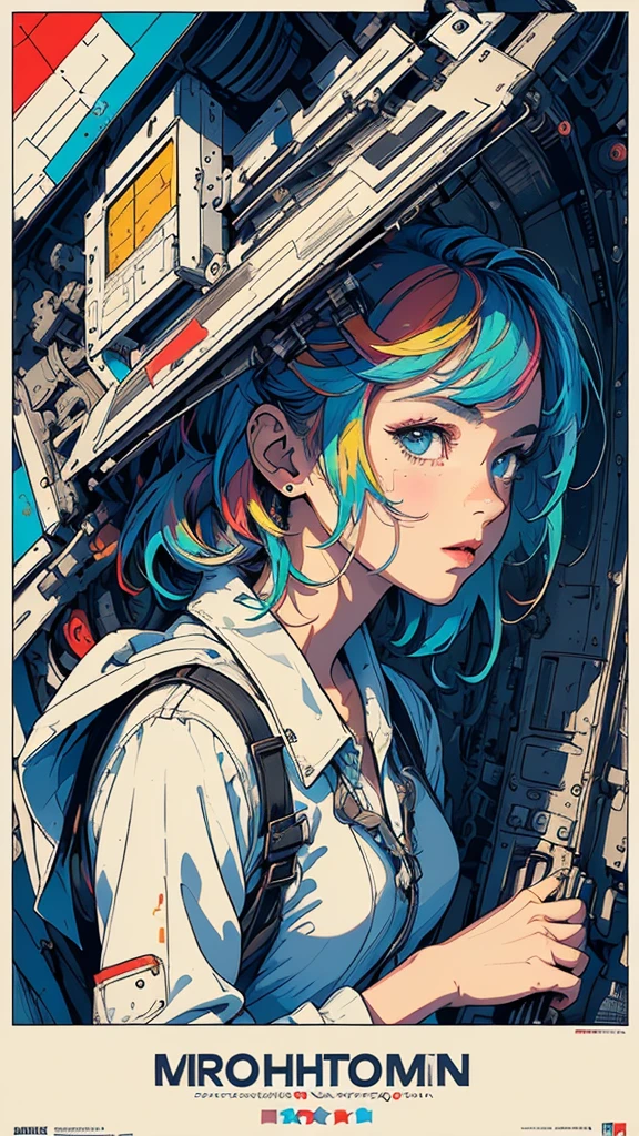 (((masterpiece, highest quality))),(((solo:1.2))),(((1girl:1.2))),32k wallpaper, very detailed, poster, vintage science fiction,(((((geometric cinematic movie poster))))), (bauhaus), shape,(((abstract))),(mid century modern),movie poster,(((((portfolio))))),(((((Close-up))))),(((((bust up))))),((((more various angle)))),(((highlight))),Vast landscape,((((heterochromia)))),(((complete. detailed face))),(((Extremely talented))),(((most complecated machine))),((Overall colorfully))(((text))),(((typography))),(((sentence))),(((Label))),(detailed movie poster),(((((most complicated machine))))),(((genius mechanic))),