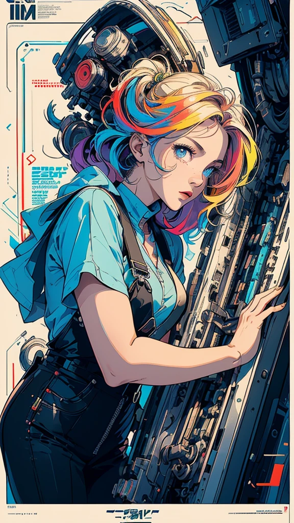 (((masterpiece, highest quality))),(((solo:1.2))),(((1girl:1.2))),32k wallpaper, very detailed, poster, vintage science fiction,(((((geometric cinematic movie poster))))), (bauhaus), shape,(((abstract))),(mid century modern),movie poster,(((((portfolio))))),(((((Close-up))))),(((((bust up))))),((((more various angle)))),(((highlight))),Vast landscape,((((heterochromia)))),(((complete. detailed face))),(((Extremely talented))),(((most complecated machine))),((Overall colorfully))(((text))),(((typography))),(((sentence))),(((Label))),(detailed movie poster),(((((most complicated machine))))),(((genius mechanic))),