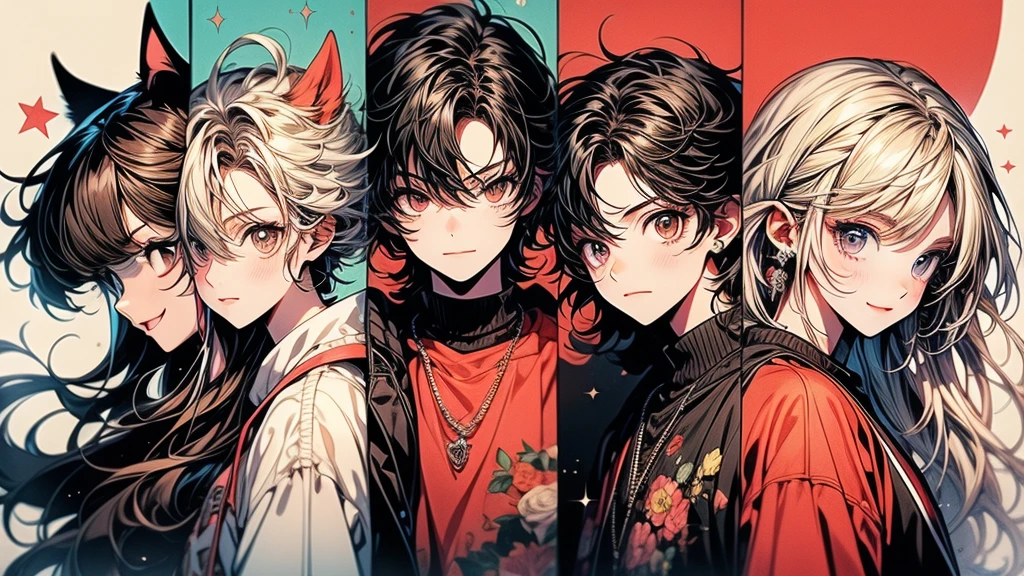 (((Parent and 、Highest quality、Masterpiece、Official Art、The best dynamic composition)))、(detailed)、Anime Style、小さな男の子とお母さんがお互いの顔を見ながらsmileで幸せそうにダイニングで食事している、smile、Sparkling、Heartwarming、