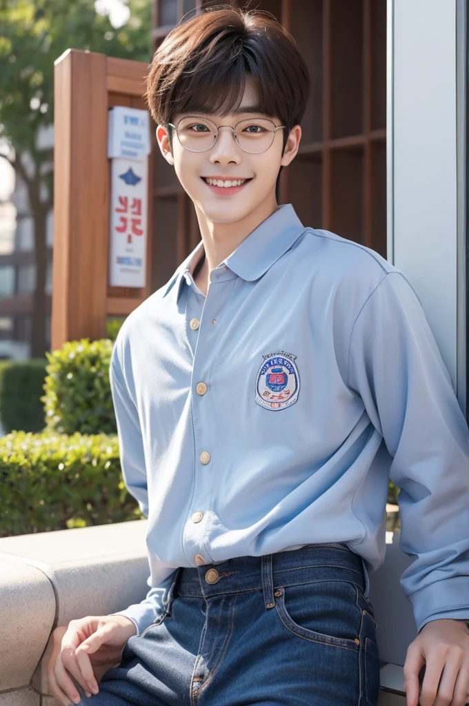 Korean Men, Cha Eunwoo, College student, smile, Late teens, 1 person