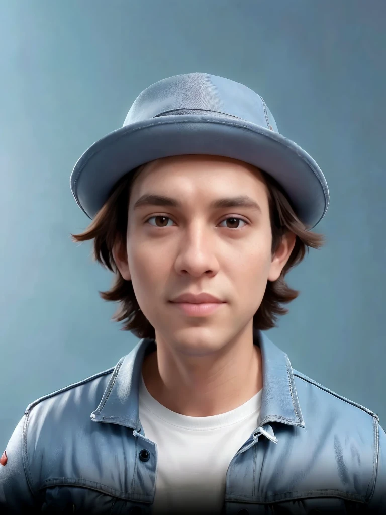 there is a man wearing a hat and a jacket, realistic studio portrait, portrait of ultra realistic, realistic portrait photo, portrait of jughead jones, photo realistic portrait, hyperrealistic teen, realistically rendered face, photorealistic portrait, photo-realistic face, digital art. photo realistic, highly detailed vfx portrait, highly detailed vfx portrait of, photorealistic face