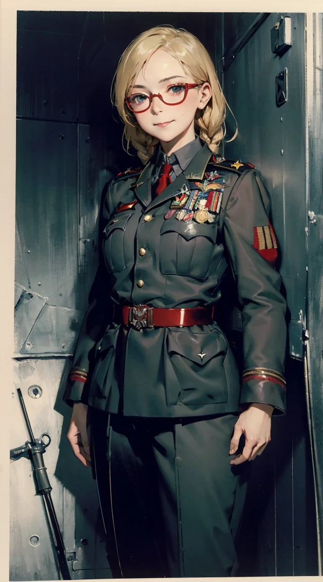 portrait of youjo senki tanya degurechaff wearing a military hat,art by llbreton, <lora:LLbretonXL-000004:1>