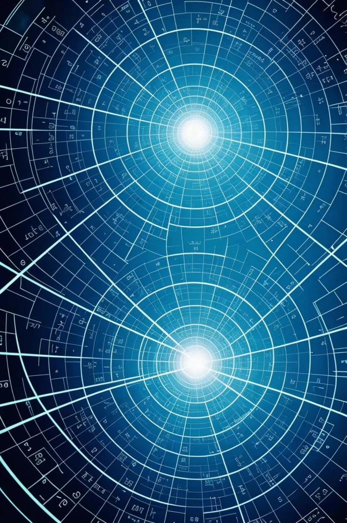Create a mathematical physics image with the theme of audiovisual resources and with pastel blue colors