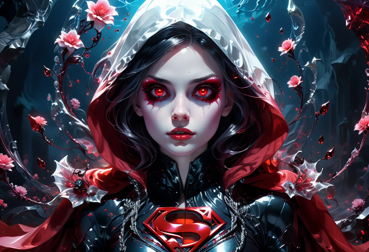 pop-punk like Avril Lavigne, epic character composition, styled by Ilya Kuvshinov Alessio Albi Nina Masic, sharp focus, natural lighting, underground dispersal, Uma figura misteriosa com olhos vermelhos Ablazes, cascading black hair and pale skin, a ghostly girl dressed in a red sex cape, em uma flowersta sombria, slim body with beautiful curves, realistic cobra, kryptonite, super detailed lines, white clothes colors, flowers vermelhas e pretas com aura rosa, photo realist, Test, Test, Highly detailed and highly detailed deep colors , Pink long hair, blue colored eyes, black hanfu, curved, flowy, comely, unearthly, Luminism, stele, flowers, sheen, great, gothic masterpiece image, dusty, ethereal, immortal, leve, tenebrosa, Ablaze, uncanny, Soft, super realista e Soft, best quality extremely detailed, Supergirl, Sensual erotic pose, lobos, european girl with white skin red hood red eyes sex positions white skin, Gwen Stacy in swastika outfit