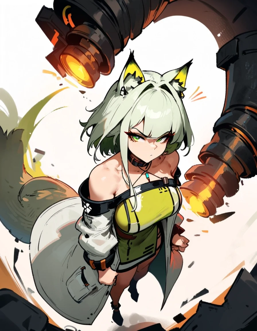 1girl, kal'tsit \(arknights\), arknights \\\\\ masterpiece, best quality, very aesthetic, absurdres, newest \\\\\\ slim body,///// ,by nyantcha,cutesexyrobutts , by khyle,,////// ,,,, , ,,detailed face, , ,, , , , , beautiful face, (white background:1.2), , sexy, , serious.angry, green eyes, animal ears, , ,,,big tits,),  in the center of the frame,,, ,wears a lab coat, ,full body ,  solo, 