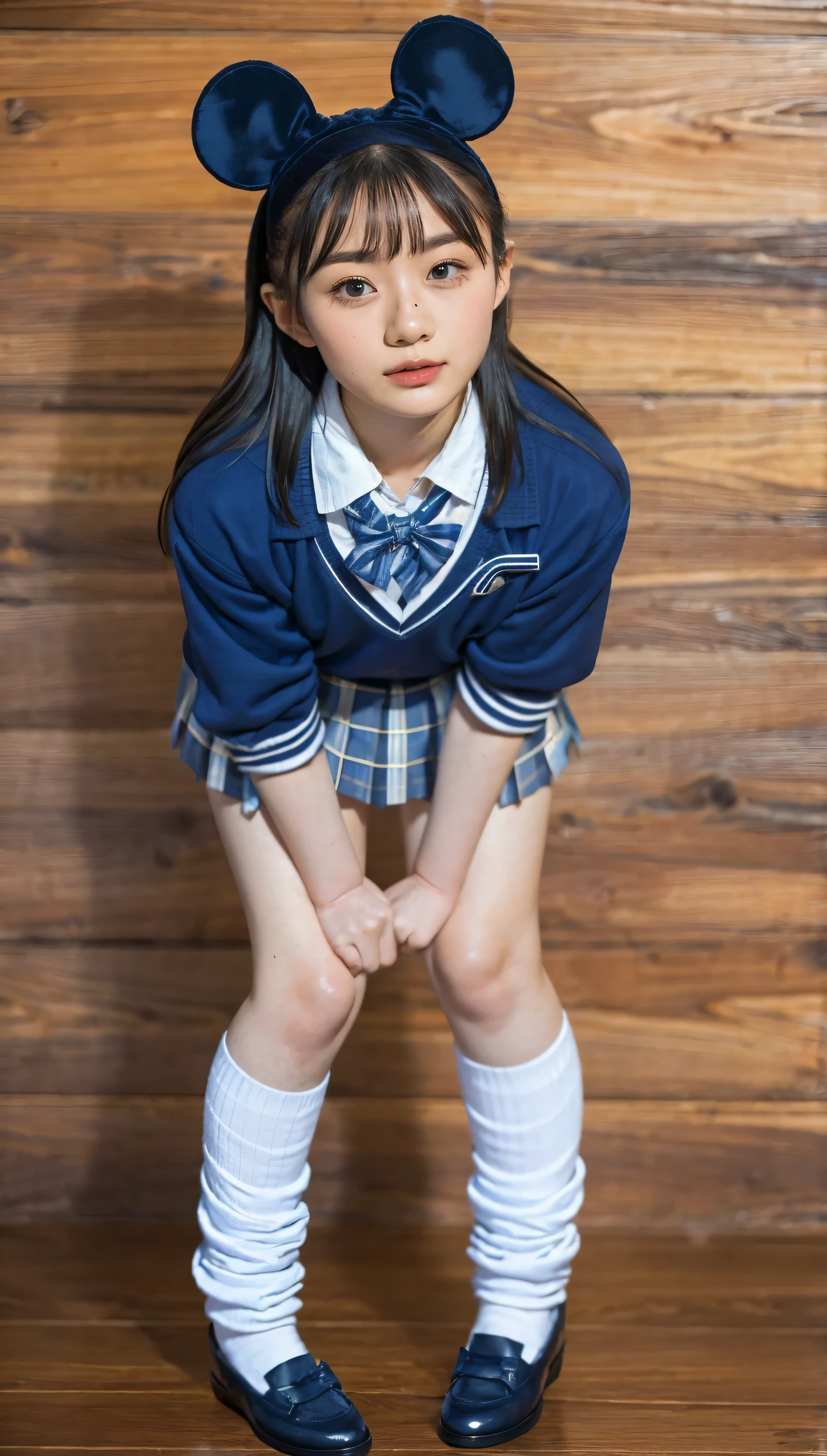 (photorealistic:1.4), (fullbody shot), (short stature),best quality, masterpiece, raw 32k photo, (extremely detailed japanese beautiful girl), (extremely detailed eyes:1.2),(baby face),(****ta),(************), (cute face:1.2), ultra-detailed, ultra high res, amazing, BREAK,standing,
(school uniform:1.5),detailed school girl, (disneyland:1.4), beautiful detailed girl, bangs, cute face, miniskirt,(baggysocks)