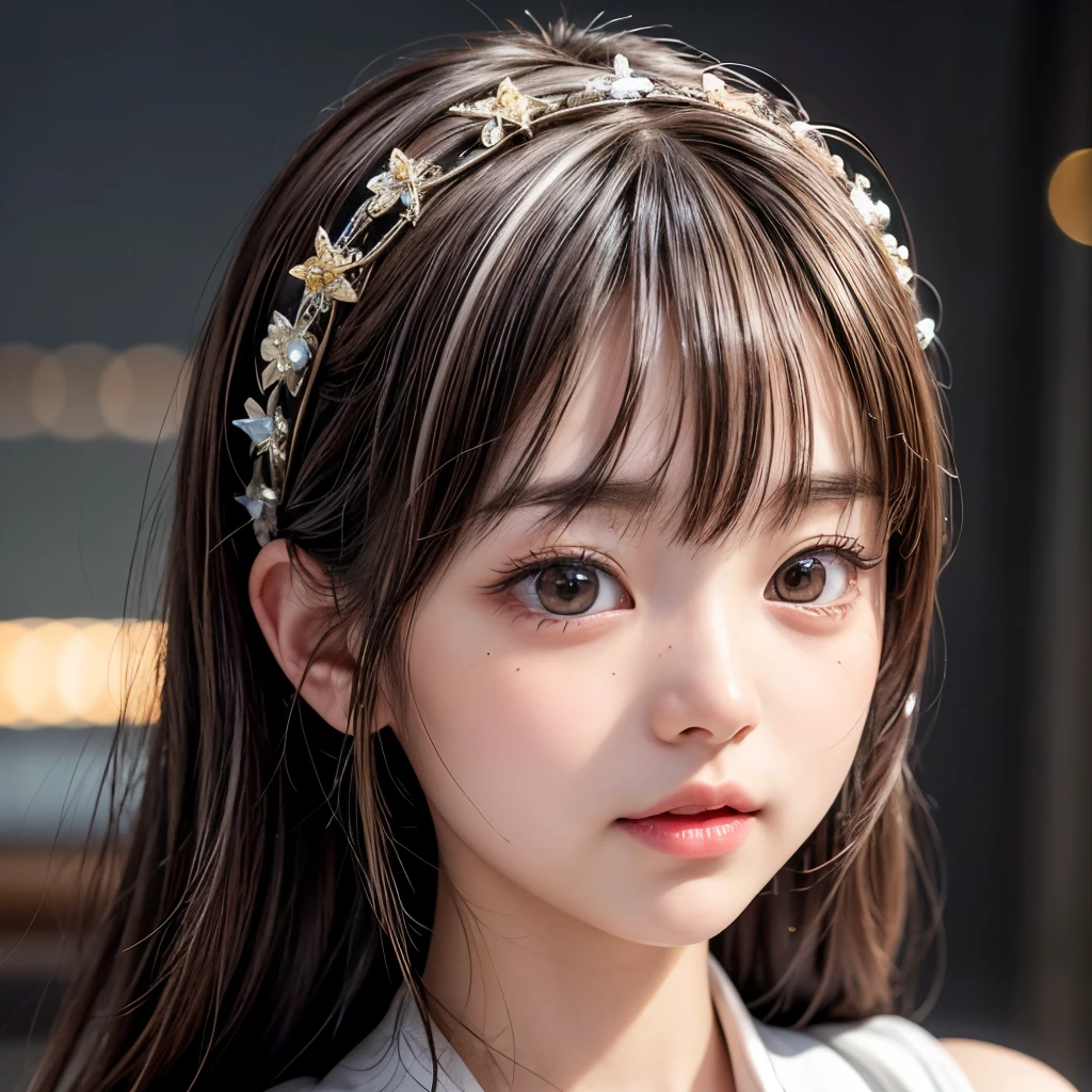 , 8k, High-level, absurd, masterpiece, best quality, primitive, very detailed CG, very detailed wallpaper, perfect lighting, Extremely detailed (((The personifying " Mio Imada " as a Little Girl))), MysticSight, Tyndall effect, Tyndall scattering, Studio gray background with (many Dazzling RainbowColor particles BokeH:1.28), (RoundlyButts, ThighGap), (Exposed:0.4), ( with looking ahead), BREAK (NOGIZAKA face variations) Extremely Detailed very KAWAII face variations, perfect , Childish, captivating gaze, elaborate detailed Eyes with (sparkling highlights:1.28), long eyelashes、Glossy RED Lips with beautiful details, Coquettish tongue, Rosy cheeks, Radiant PearlSkin with clear transparency . { (Dynamic LifeLike expressions:1.4) | :d) }, (large eyes:-1) .