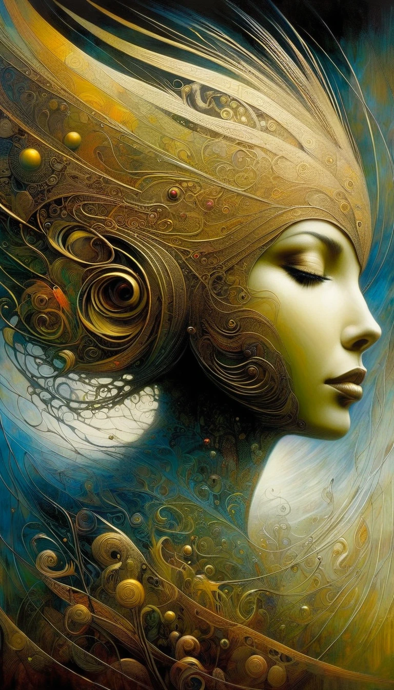 The world, Artwork inspired by Dave Mckean, intricate details, oil painted