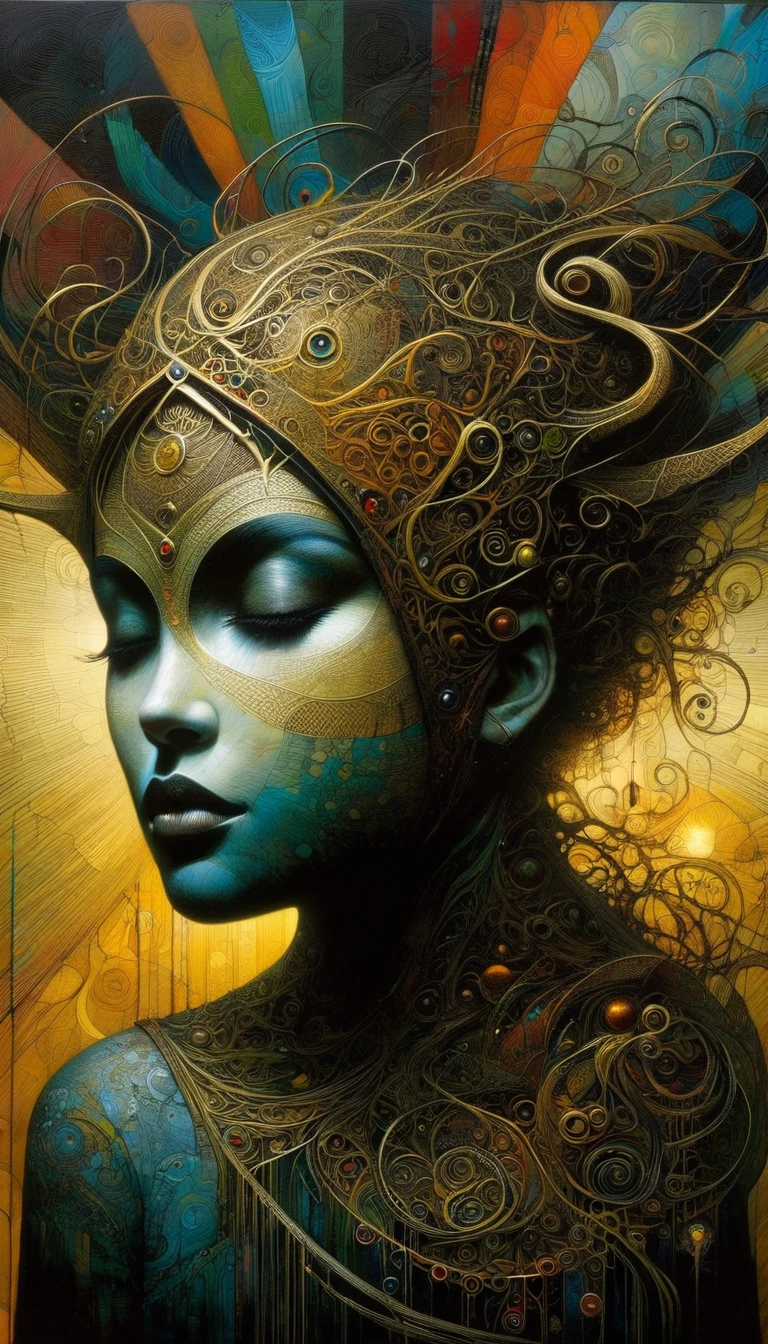 The world, Artwork inspired by Dave Mckean, intricate details, oil painted
