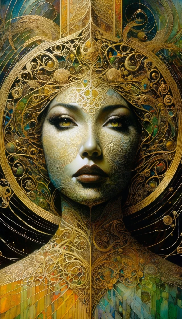 The world, Artwork inspired by Dave Mckean, intricate details, oil painted