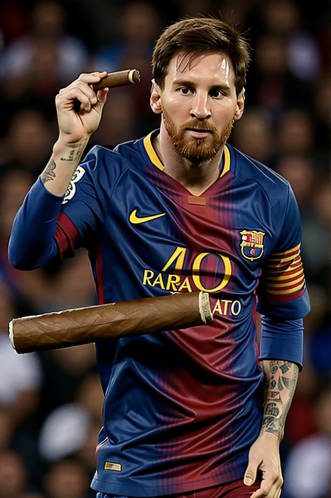 Messi with a cigar 