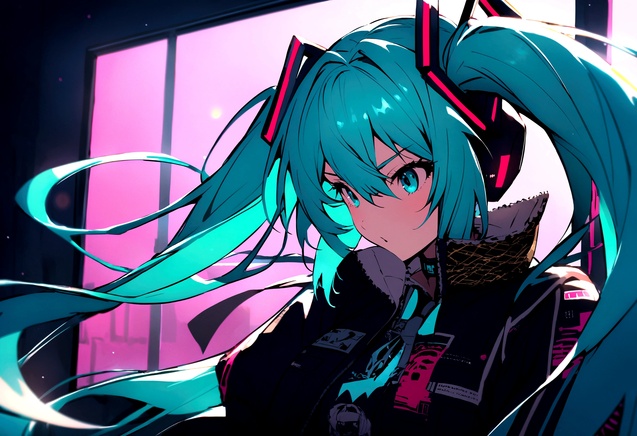 (((Obra maestra, hatsune miku, vocaloid, Super detailed、デジタルの檻