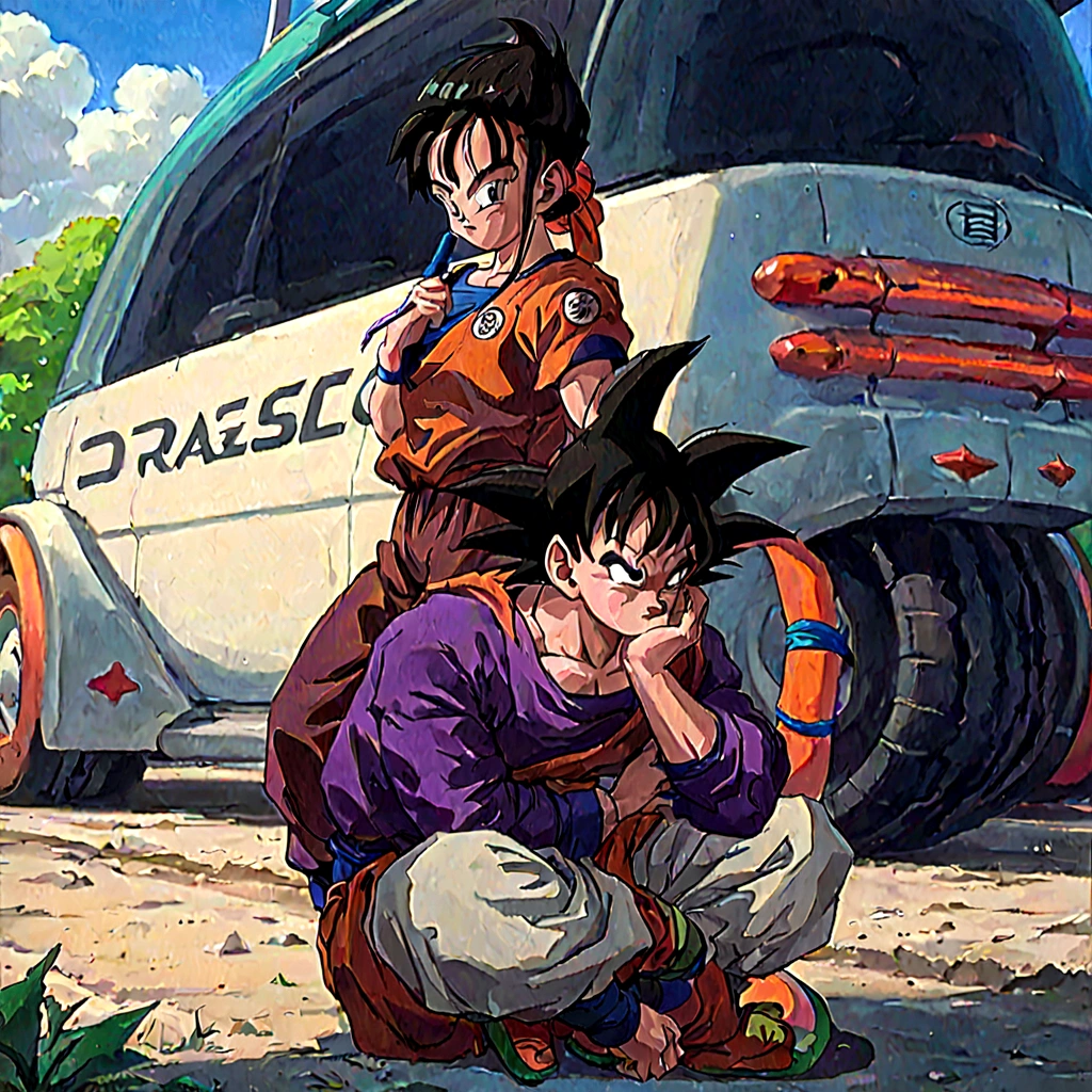 Goku and chichi from dragonball