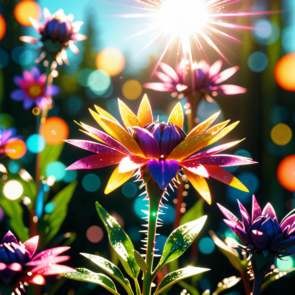 flowers, synesthesia, light leak, bokeh, cinematic lighting, depth of field, sparkle, bloom, lens flare, overexposure, diffraction spikes, 4K, 8k, 16k, HD, realism, ultra realistic, photorealism, photorealistic