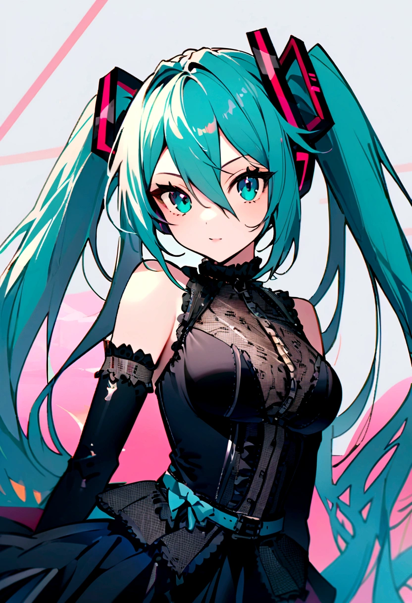 (((Obra maestra, hatsune miku, vocaloid, Super detailed、胸を締め付ける