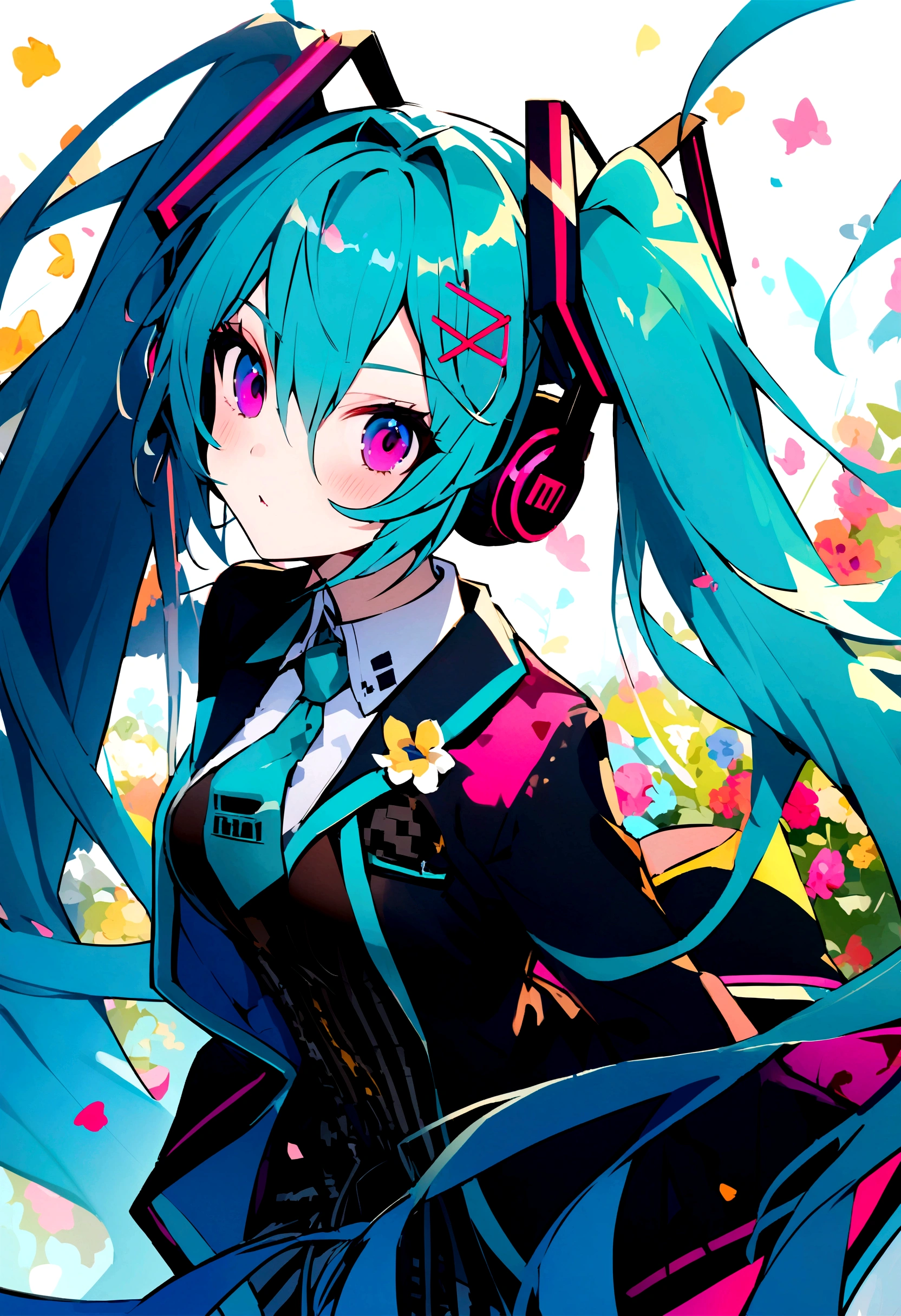 (((Obra maestra, hatsune miku, vocaloid, Super detailed、胸を締め付ける