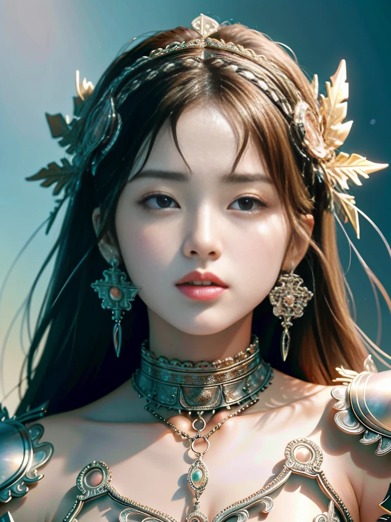 (absurdres, highres, ultra detailed), 1woman, mature female, aged up, wavy long hair, auburn hair, coral eyes, bangs, long sleeves, finely detailed eyes and detailed face, extremely detailed CG unity 8k wallpaper, intricate details, (style-swirlmagic:1.0), looking at viewer, solo, upper body, detailed background, close up, detailed face, (gothic dark ages theme:1.1), crystal sorcerer, dynamic pose, earth themed clothes, crystal crown, floating in the air, glowing magical shards, surrounded by blue magical crystals, rock formations, stalactites, magical floating particles, crystal glass, crystal sphere, crystal canyon background, (shallow water:0.7), epic ethereal atmosphere, updraft,, portrait