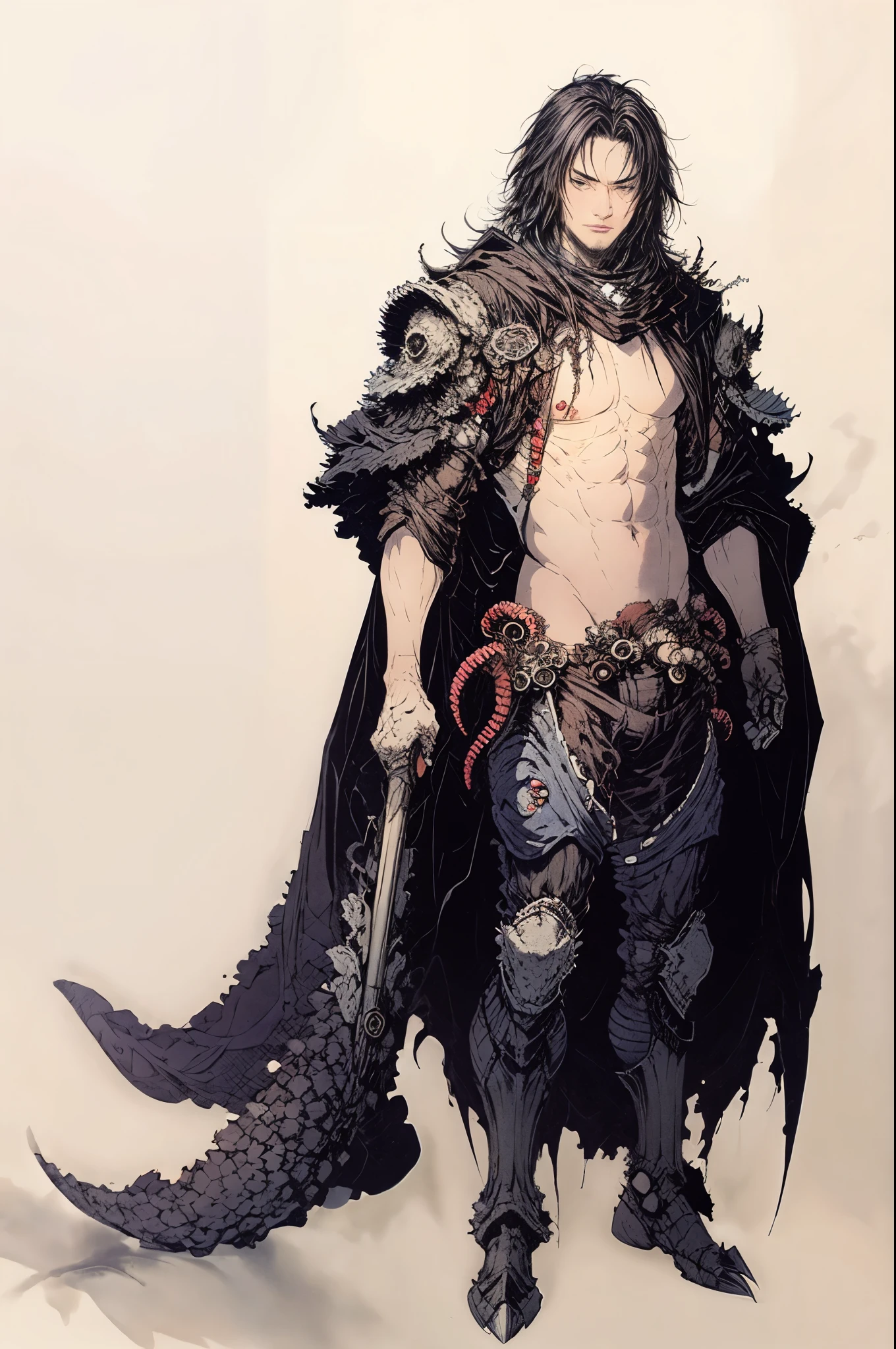 best quality,masterpiece,Ultra-high resolution,1 handsome sexy naked man,looking at the audience,one,Yamamoto Takashi style, octopus monster,
simple background,White_background,Machinery Division,Exoskeleton,Cold-blooded 30 years old man,tough guy style,Ice cooler,countless blades