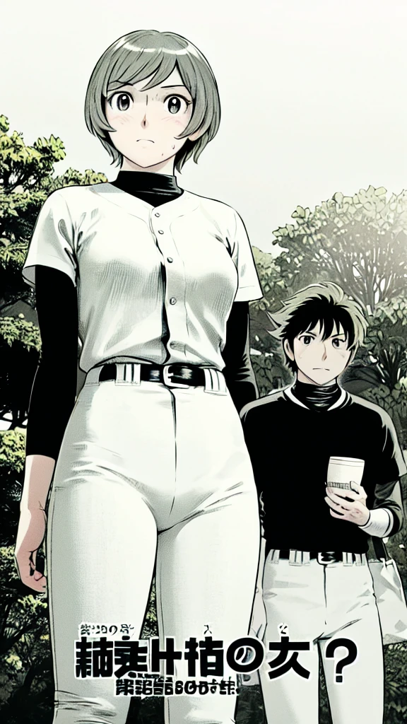 (Baseball uniform:1.2),
Blonde Hair, (short hair:1.2),Long sleeve, Black Shirt, turtleneck,White trousers、uniform、Black belt、((Illustration of people))、Big 、
View Audience,, (Highest quality:1.3),One Girl, White pants、uniform、Outdoor、baseball ground、ground、soil、blue eyes、Tight black shirt、(masterpiece、Highest quality)、Highest quality, Ultra-high resolution, (((masterpiece))), alone, Sweat、Big eyes、Big Breasts、One Girl, Front view、Embarrassed face、Bronze colored hair、((short hair))、Stand up straight