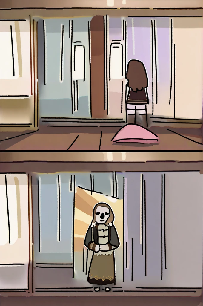 ((Лучшее качество)), ((шедевр)), (подробный), the characters of the game Doki Doki in a thong in the apartment are turned backwards