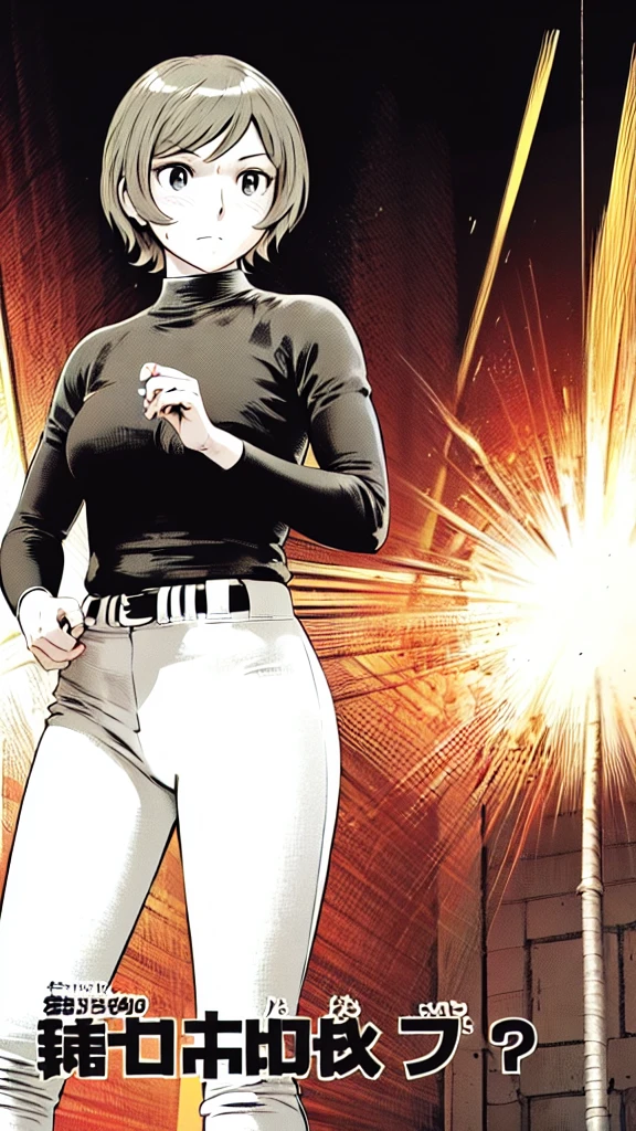 (Baseball uniform:1.2),
Blonde Hair, (short hair:1.2),Long sleeve, Black Shirt, turtleneck,White trousers、uniform、Black belt、((Illustration of people))、Big 、
View Audience,, (Highest quality:1.3),One Girl, White pants、uniform、Outdoor、baseball ground、ground、soil、blue eyes、Tight black shirt、(masterpiece、Highest quality)、Highest quality, Ultra-high resolution, (((masterpiece))), alone, Sweat、Big eyes、Big Breasts、One Girl, Front view、Embarrassed face、Bronze colored hair、((short hair))、Stand up straight