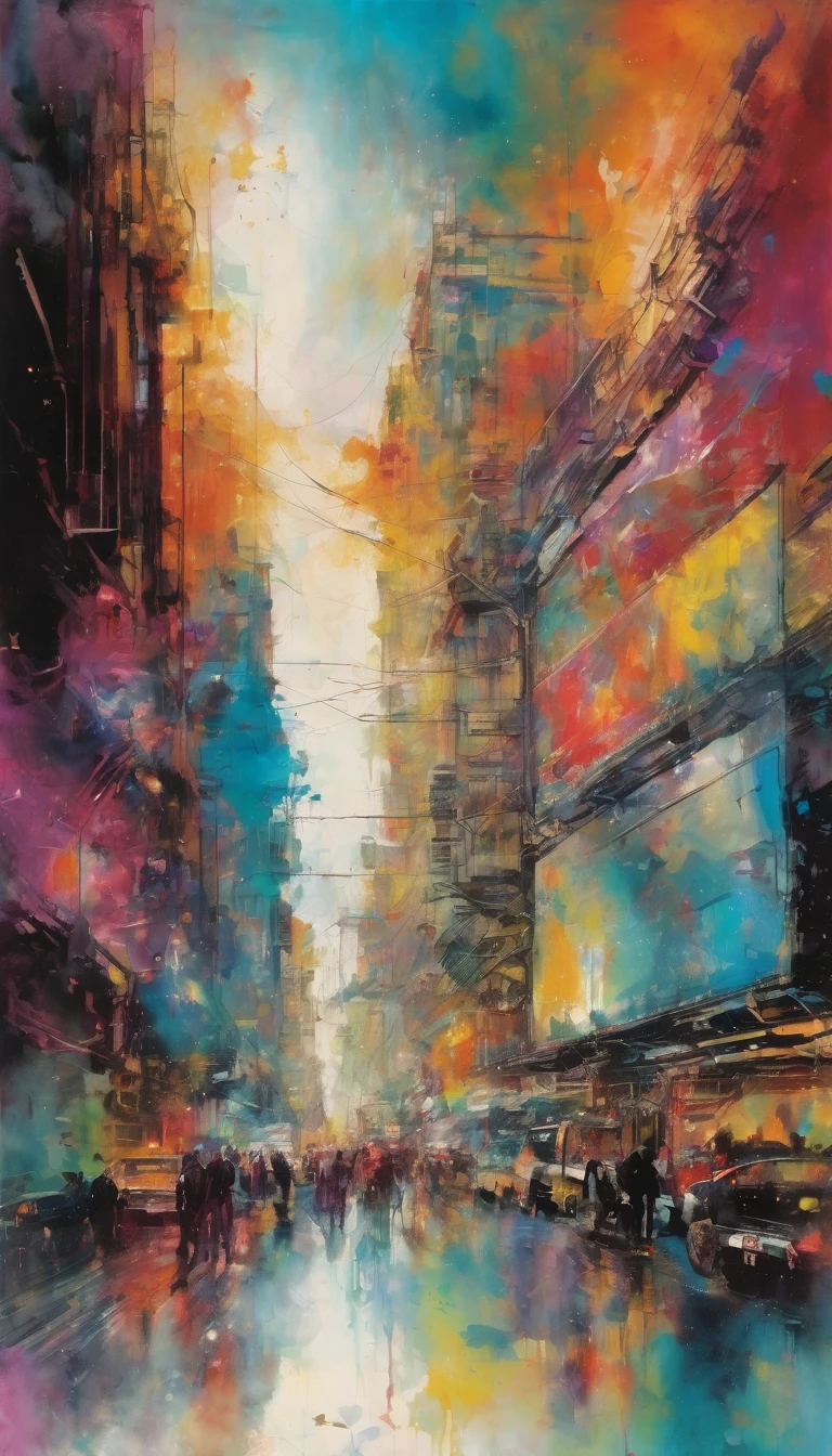 The world, Artwork inspired by Bill Sienkiewicz, vivid colors, intricate details, oil.