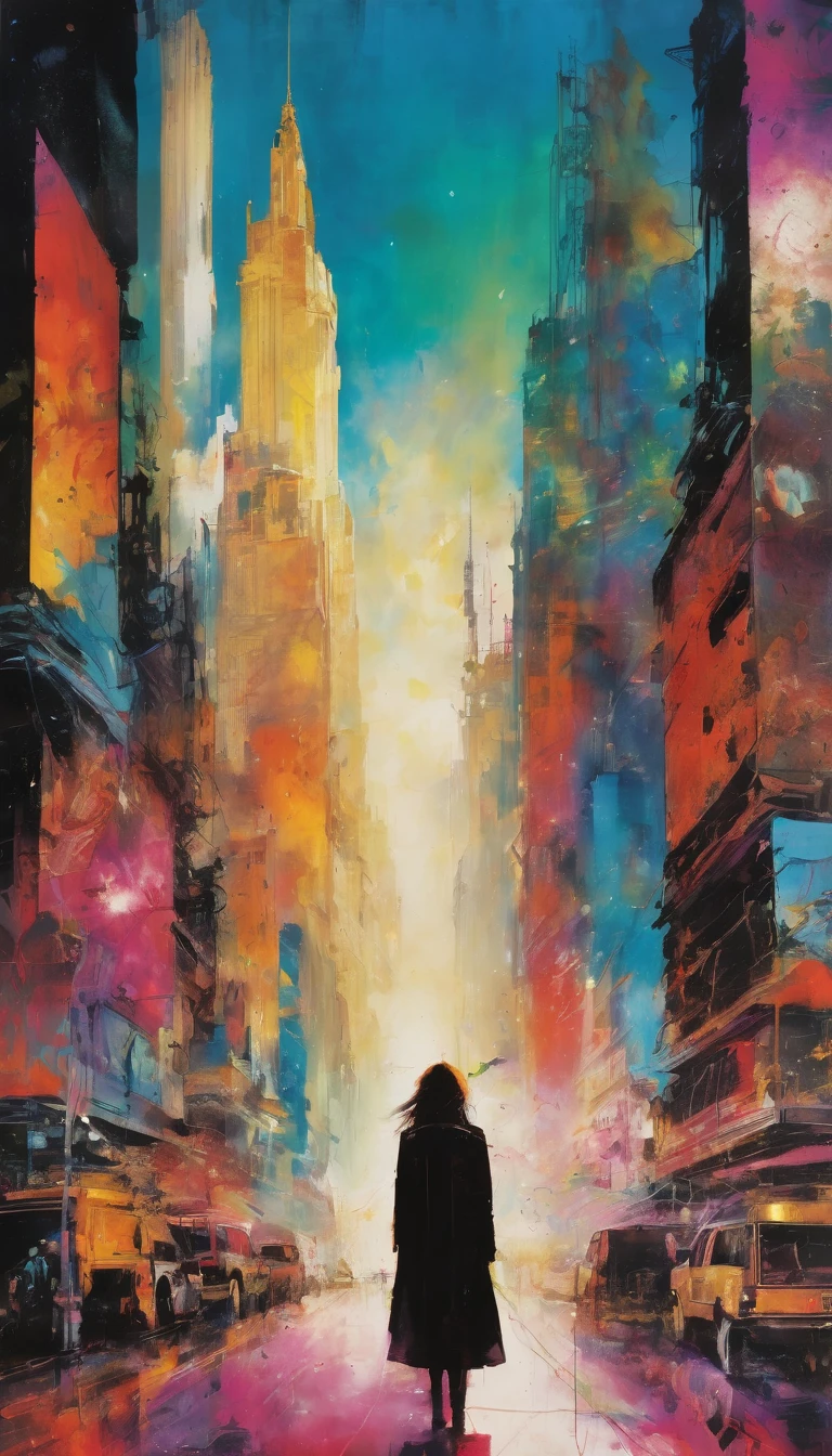 The world, Artwork inspired by Bill Sienkiewicz, vivid colors, intricate details, oil.