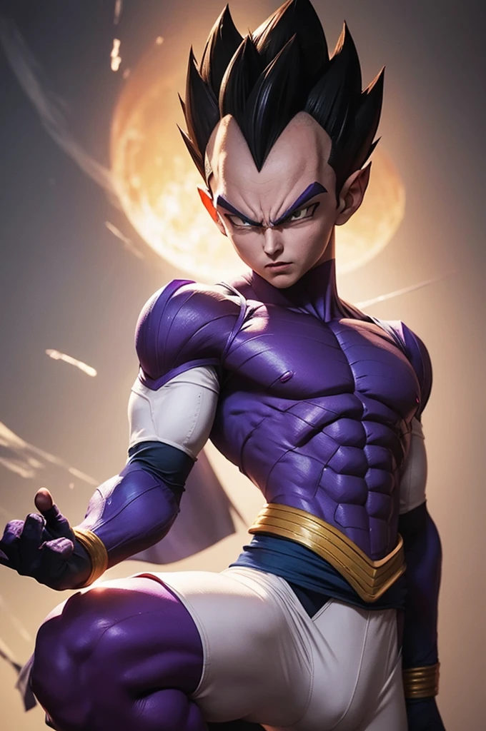 Vegeta from Dragon Ball Super fighting Frieza
