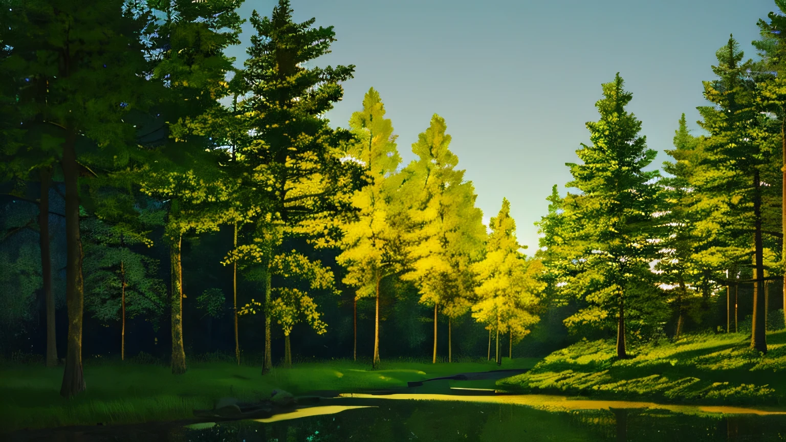 forest, night, Serene atmosphere, unmanned
